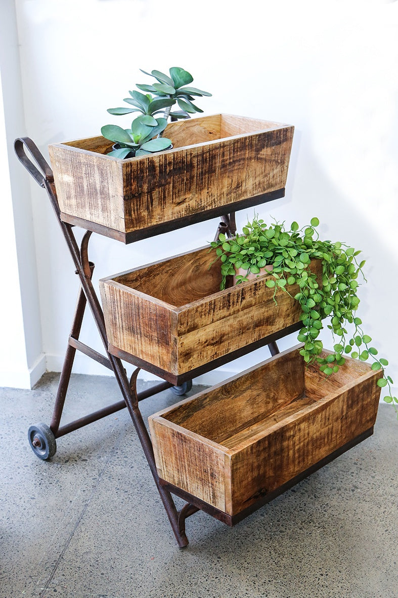 Fleur Wooden Trolley