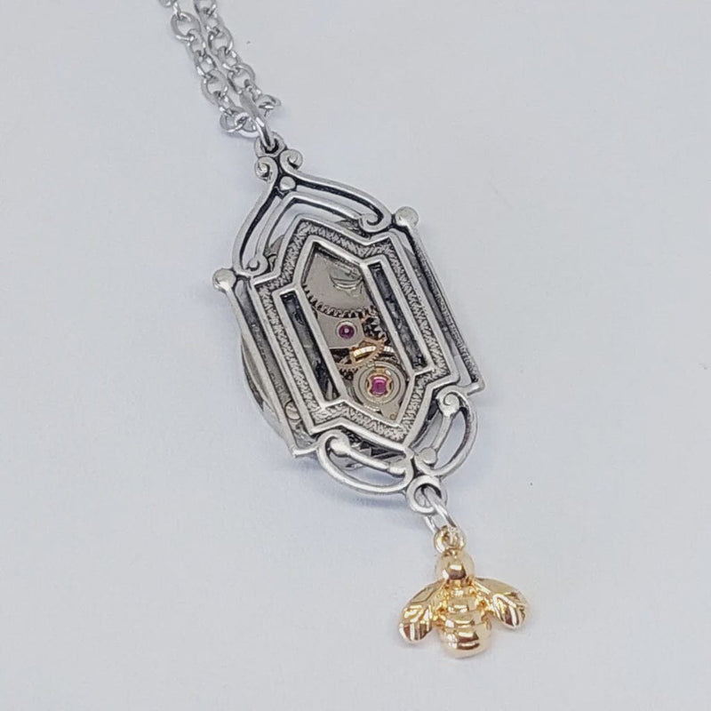 Art Deco Window Pendant with  Mini Bee