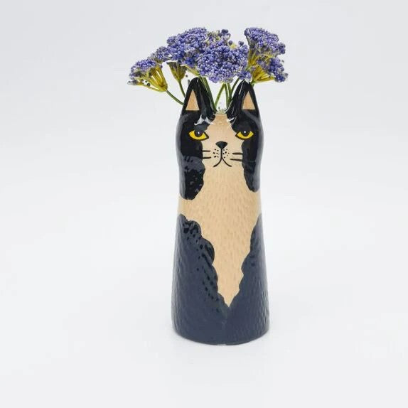 Bailey Cat Vase Black & White