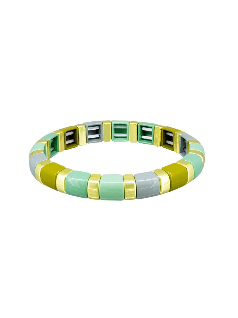 Forest Enamel Large Tile Bracelet