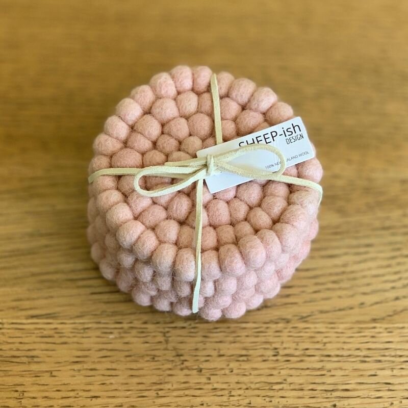 Felt ball Coasters - set of 4