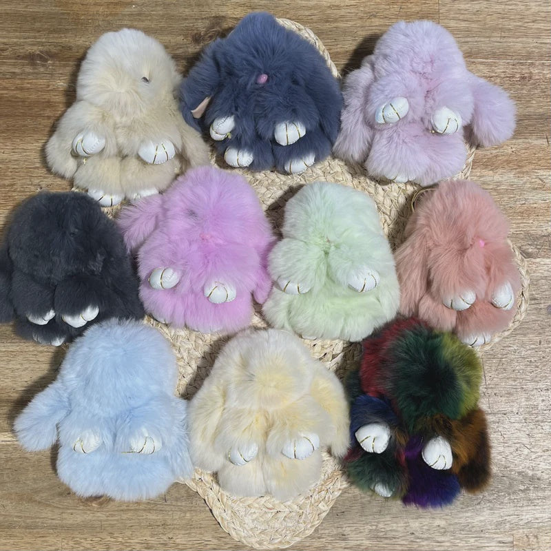 Fluffy Bunny Keyring