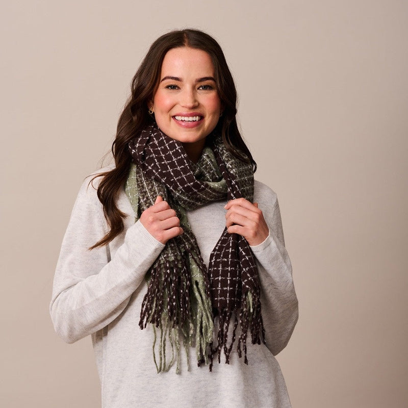 Chocolate Patch Knit Scarf