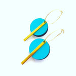 Circle Bar Earrings - gold