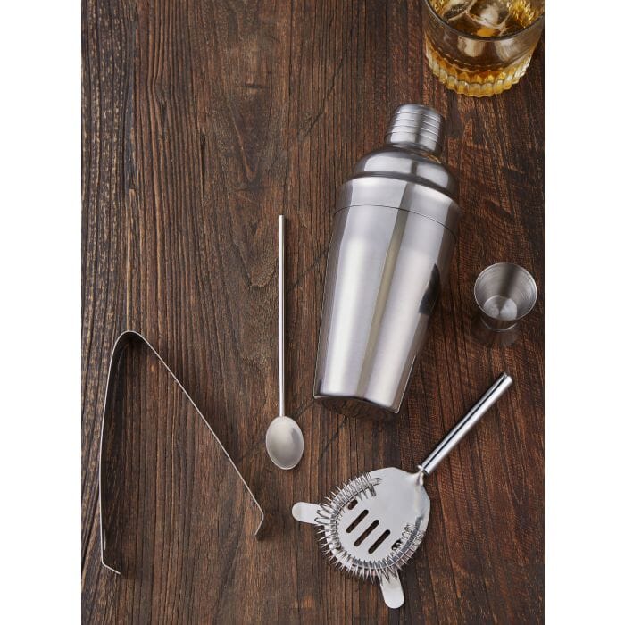 Cocktail 5 Piece Silver Cocktail Set