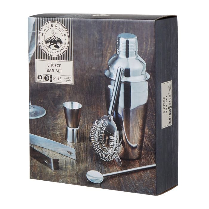 Cocktail 5 Piece Silver Cocktail Set