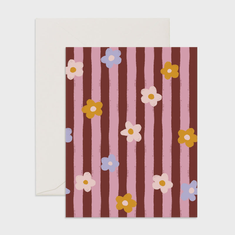 Daisy Stripe Card