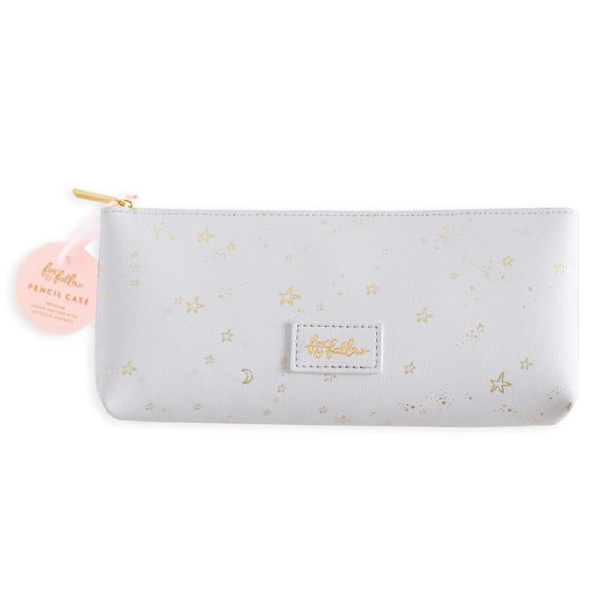 Grey Stardust Vegan Leather Pencil Case (SALE)