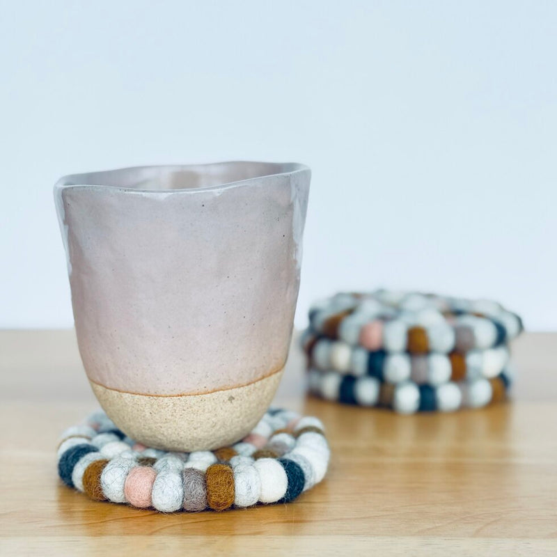 Felt ball Coasters - set of 4