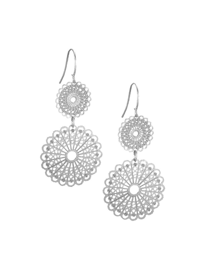 Silver Double Lace Earrings