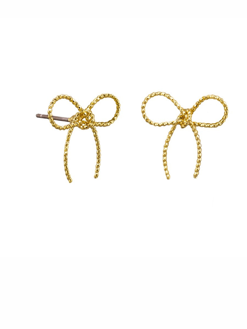 Gold Petite Florence Bow Earrings