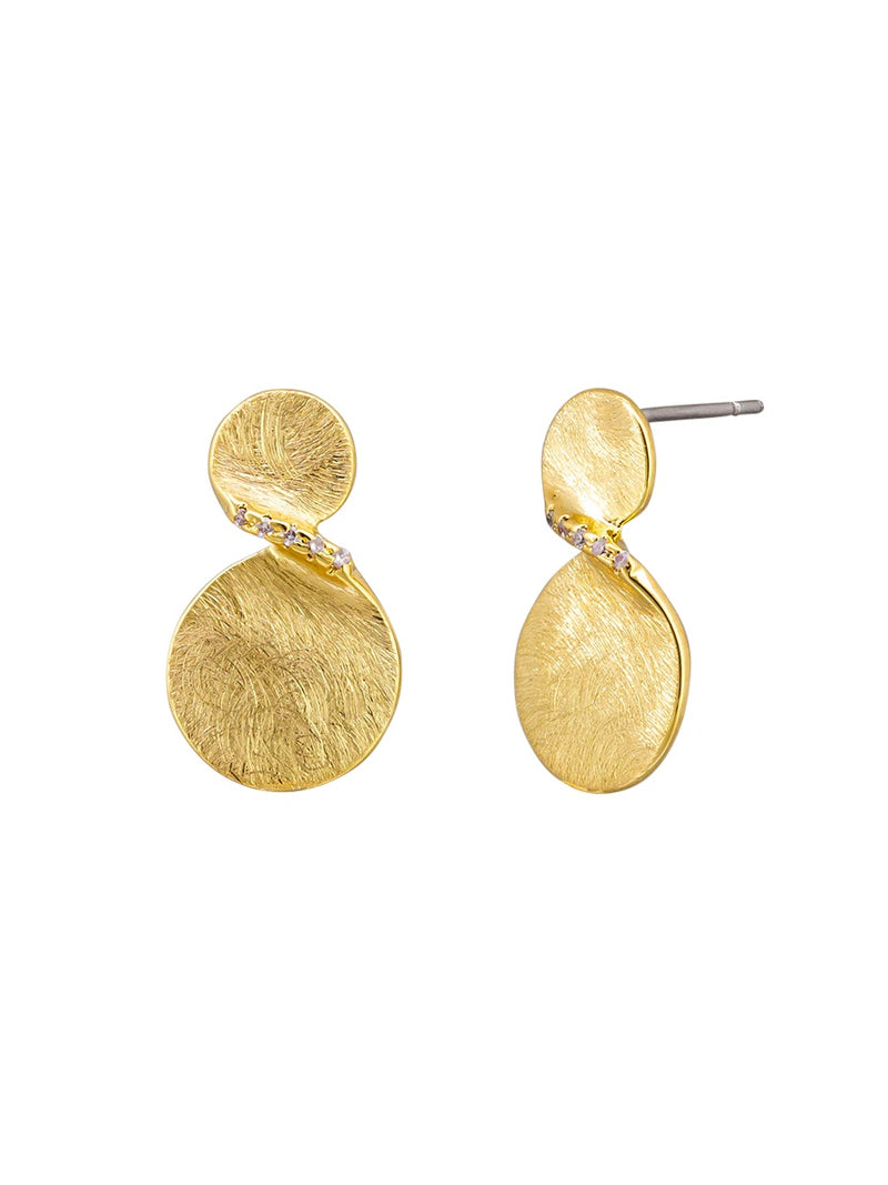Gold Twisted Dot Earrings