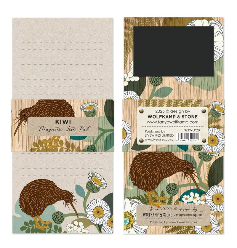 Tanya Wolfkamp Magnetic Notepad - Kiwi