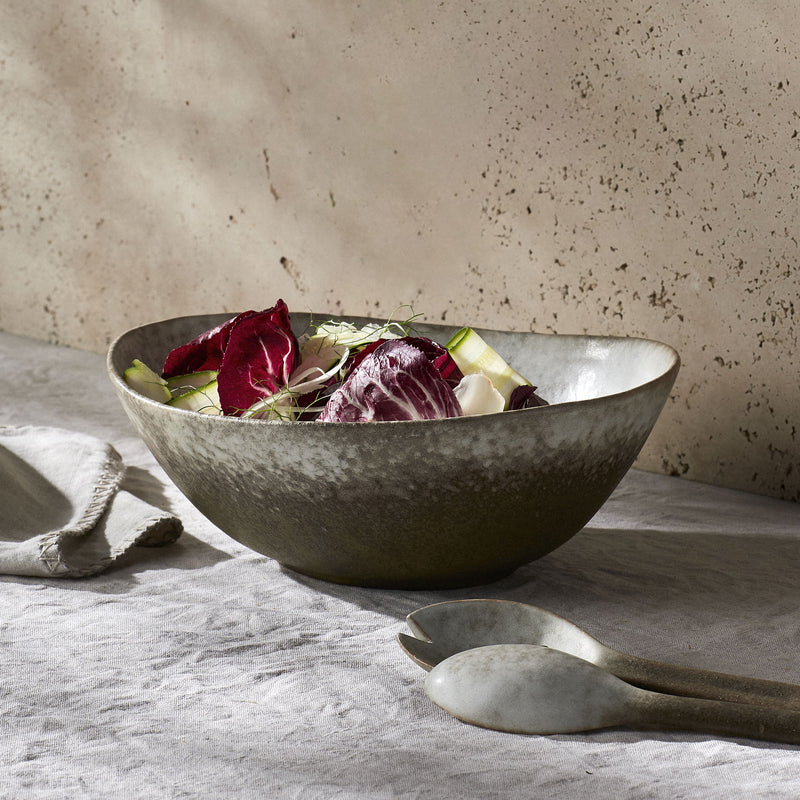 Deep Oval Stoneware Bowl