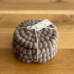 Felt ball Coasters - set of 4