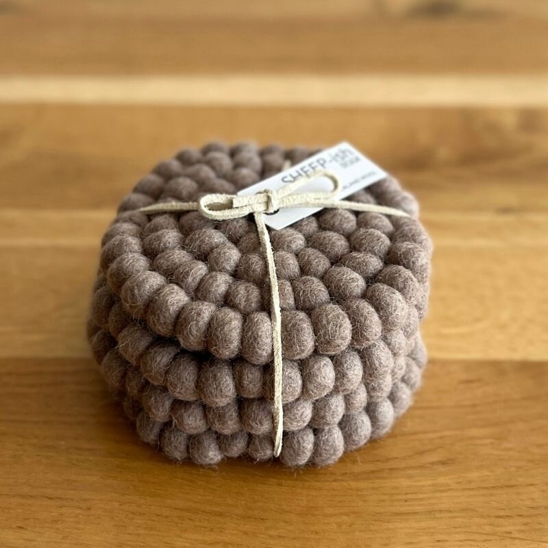 Felt ball Coasters - set of 4
