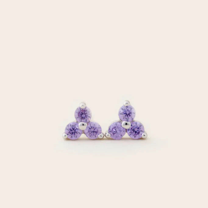 Birthstone Studs  - Silver