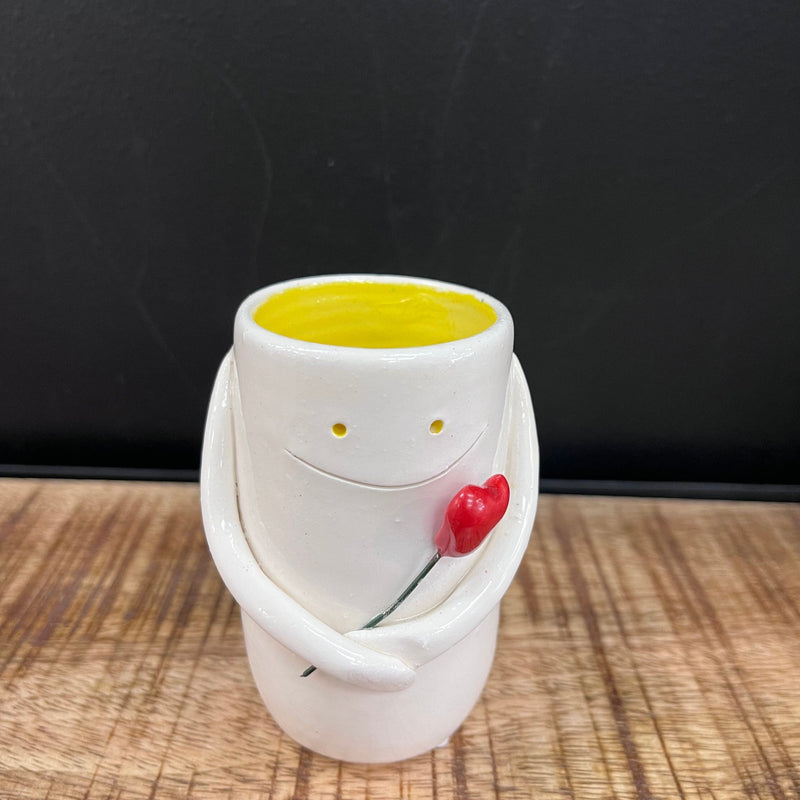 Funny Face Vases pottery Creative Clay Studios Yellow 