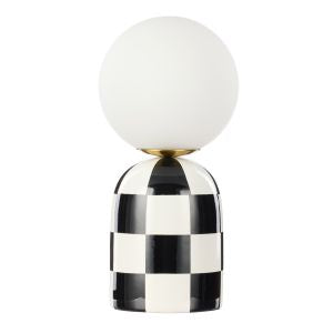 Archie Check Lamp - Black & White