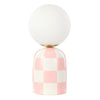 Archie Check Lamp - Pink & White