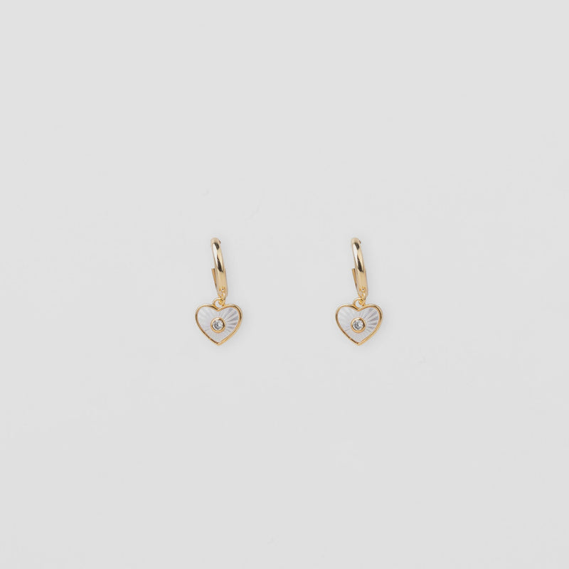 Gold Crystal Heart Earrings