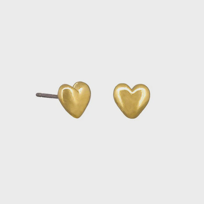 Gold Pixie Heart Studs