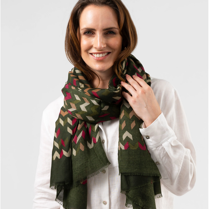 S + G Zig Zag Grass Roots Scarf