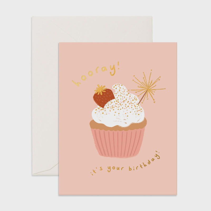 Hooray Cup Cake Card