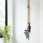 Hanging Huia & Fern - Steel Wall Art