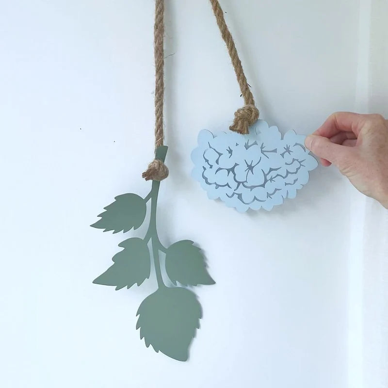 Hanging Hydrangea Flower - Steel Wall Art