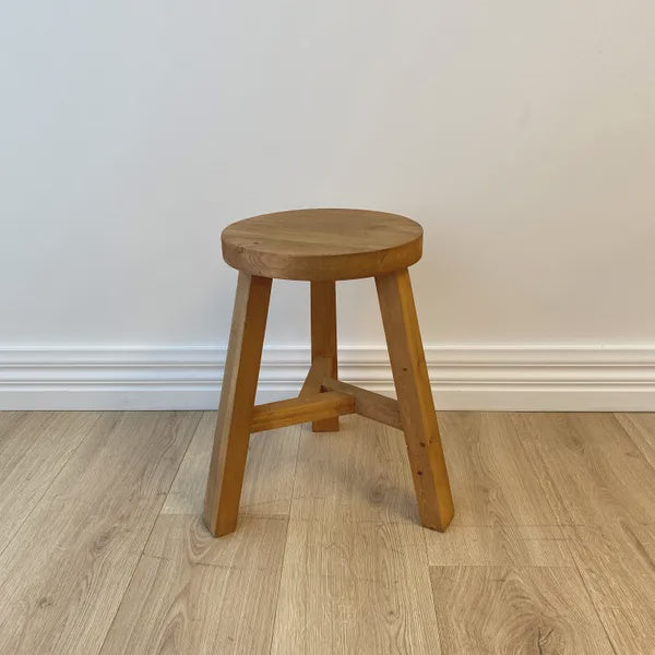 Teak Round Stool - natural