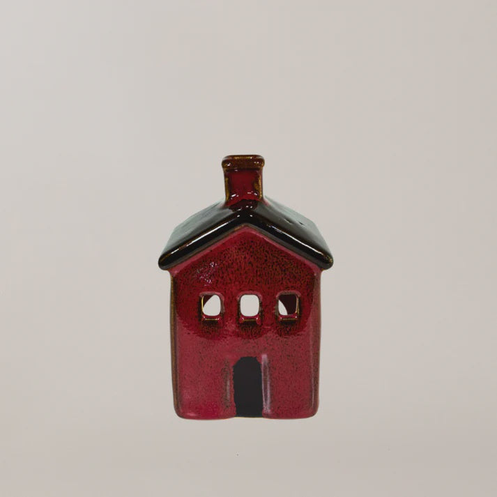 Crimson Crush Cottage Tealight House