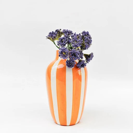 Halcyon Striped Vase - Orange