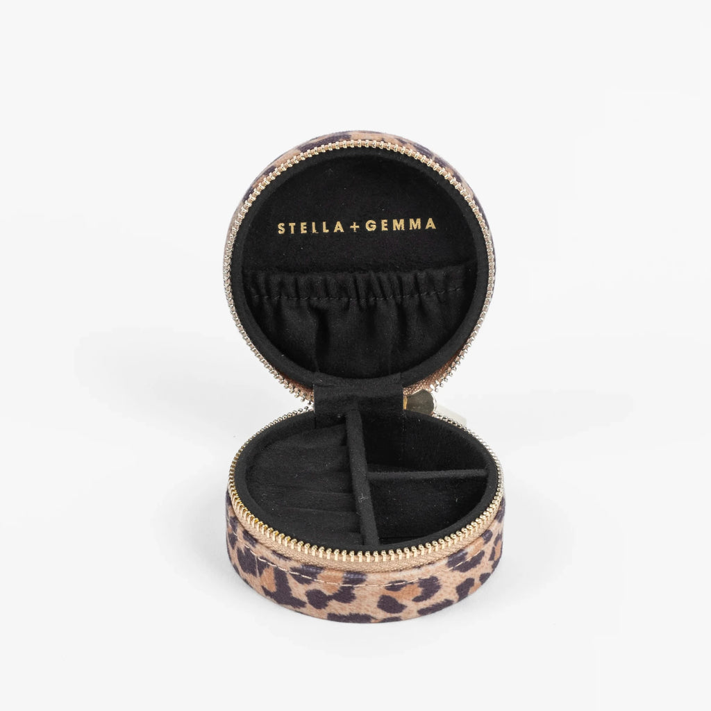 Jewellery Box Small Round Leopard