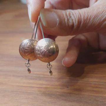 Mini Artisan Coin Earrings With Drops