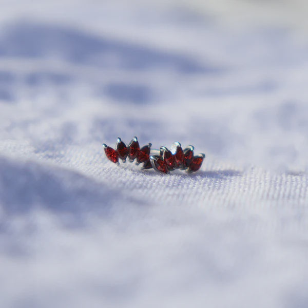 Silver Pohutukawa Gem Studs