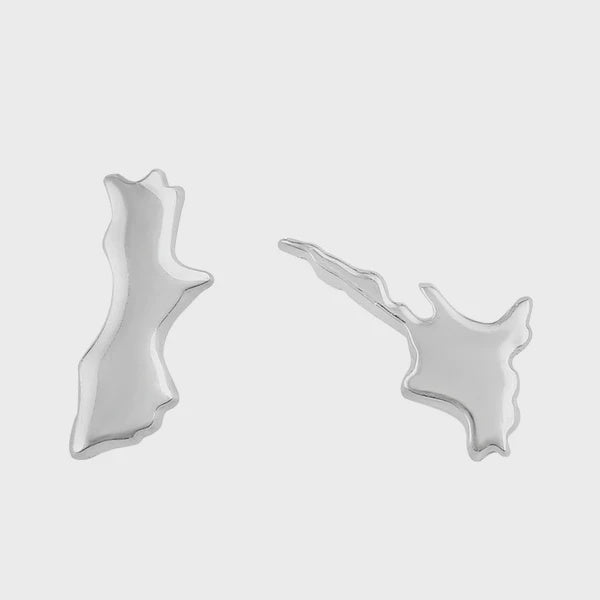 Sterling Silver NZ Map Studs
