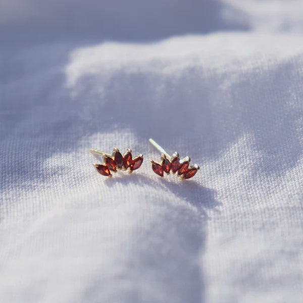 Gold Pohutukawa Gem Studs
