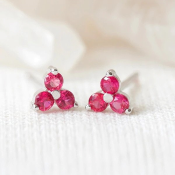 Birthstone Studs  - Silver