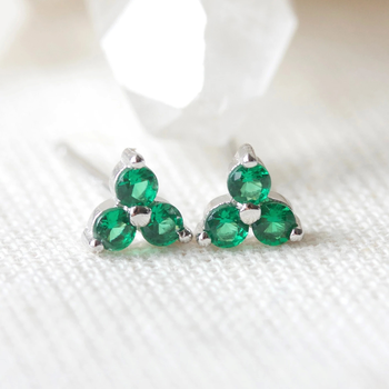 Birthstone Studs  - Silver
