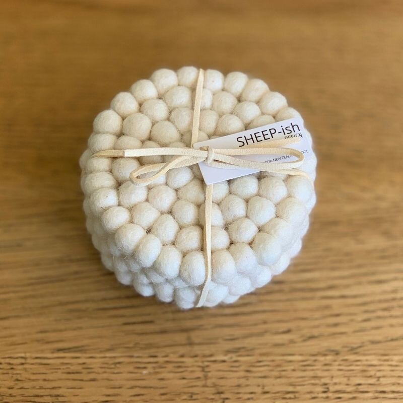 Felt ball Coasters - set of 4