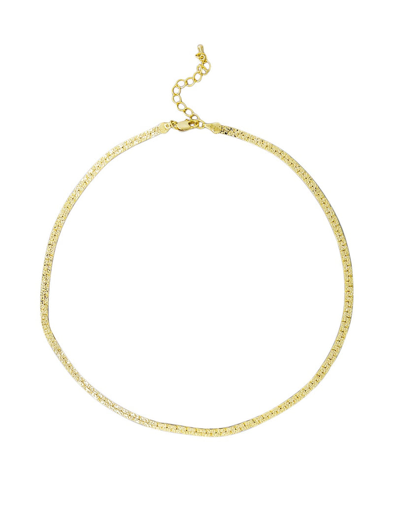 Gold Crinkle Chain Necklace