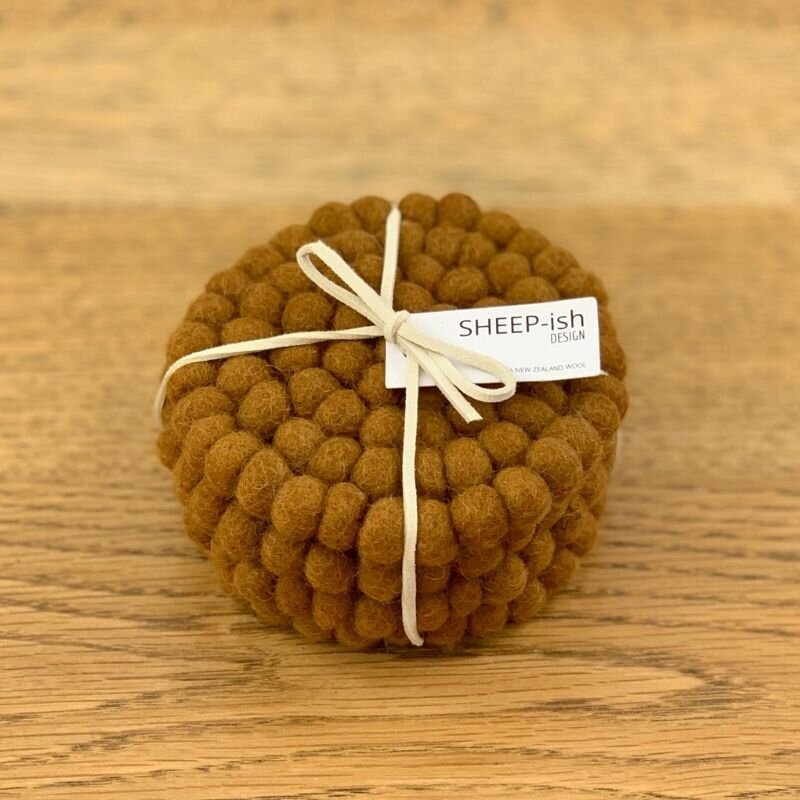 Felt ball Coasters - set of 4