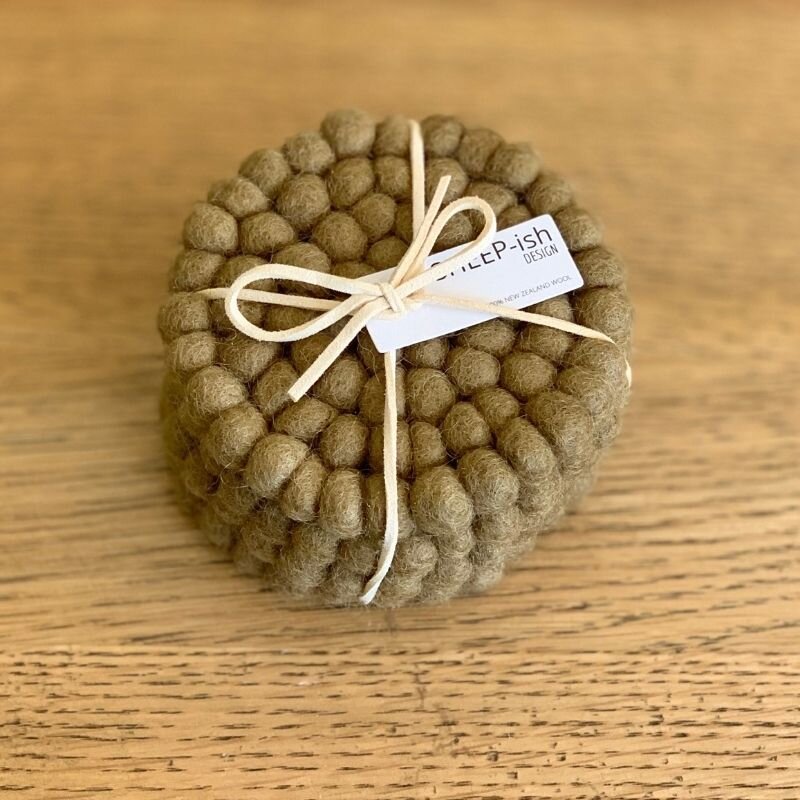 Felt ball Coasters - set of 4