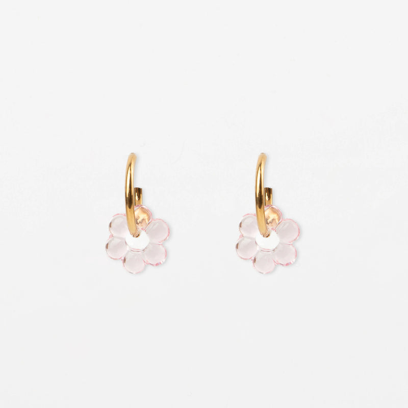 Resin Flower With Gold Hoops  Large