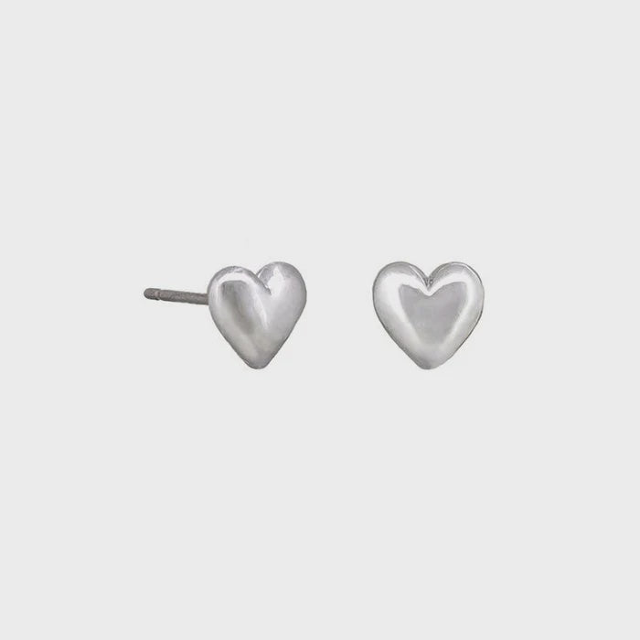 Silver Pixie Heart Studs