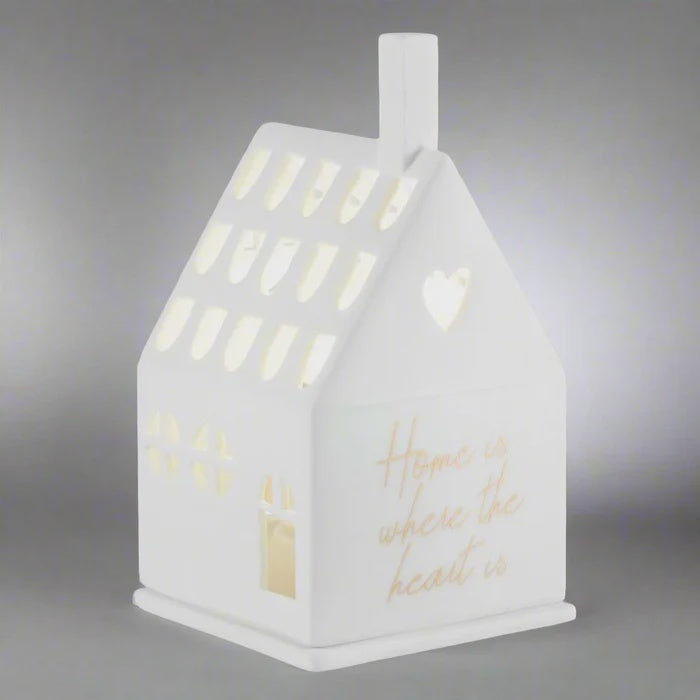 Porcelain Tealight House - Home Is Where The Heart Is