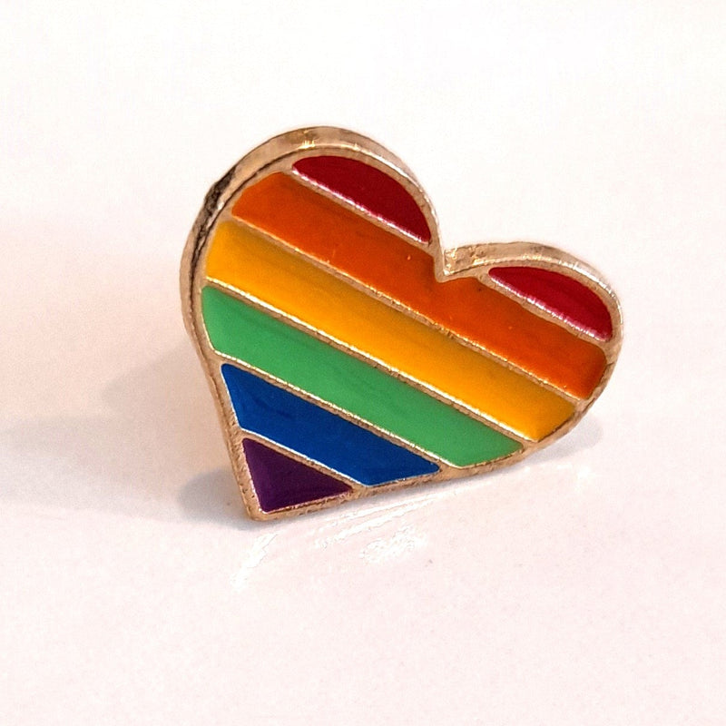 Rainbow Heart Brooch