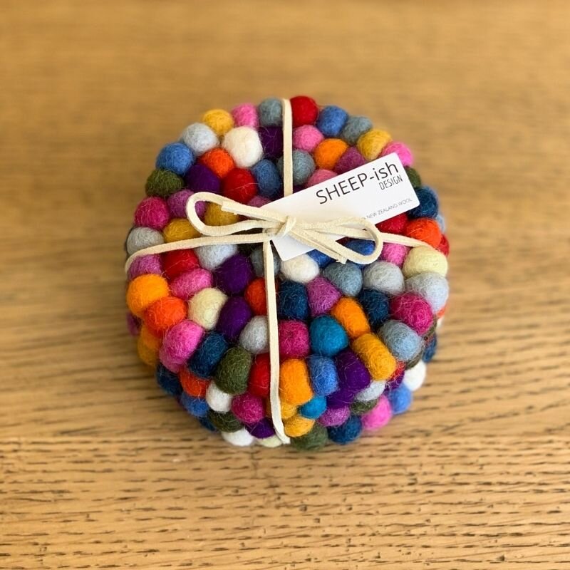 Felt ball Coasters - set of 4