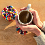Felt ball Coasters - set of 4